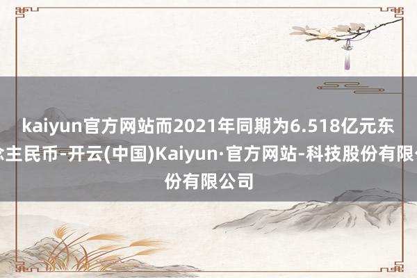 kaiyun官方网站而2021年同期为6.518亿元东说念主民币-开云(中国)Kaiyun·官方网站-科技股份有限公司