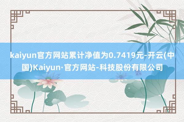 kaiyun官方网站累计净值为0.7419元-开云(中国)Kaiyun·官方网站-科技股份有限公司