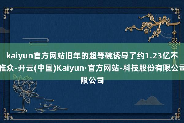kaiyun官方网站旧年的超等碗诱导了约1.23亿不雅众-开云(中国)Kaiyun·官方网站-科技股份有限公司