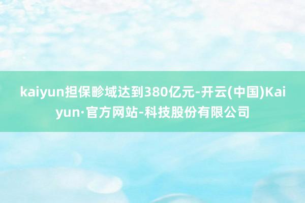 kaiyun担保畛域达到380亿元-开云(中国)Kaiyun·官方网站-科技股份有限公司