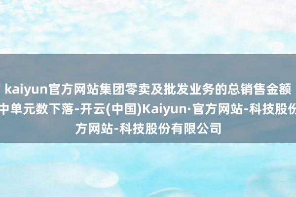 kaiyun官方网站集团零卖及批发业务的总销售金额同比赢得中单元数下落-开云(中国)Kaiyun·官方网站-科技股份有限公司